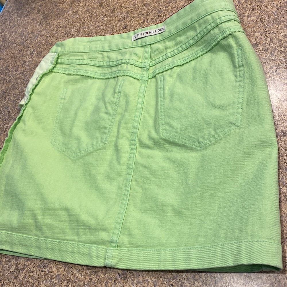 Tommy Hilfiger Green Jean Mini Skirt 4 - Picture 16 of 16